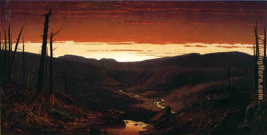 A Twilight in the Catskills painting - Sanford Robinson Gifford A Twilight in the Catskills art painting